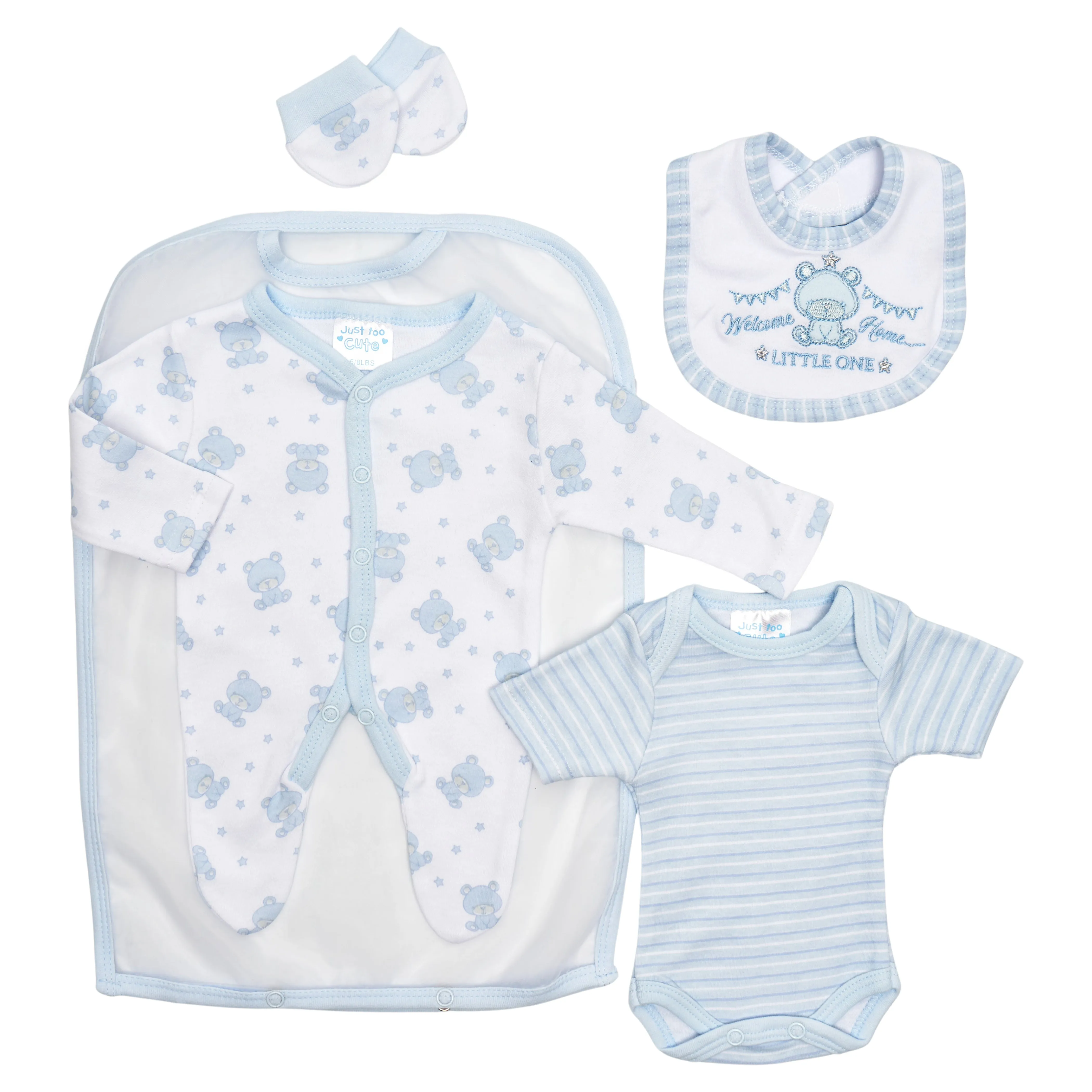 4pc Prem Pink/Sky Layette Set- Bears (3-8lbs) (PK12) 45JTC9402
