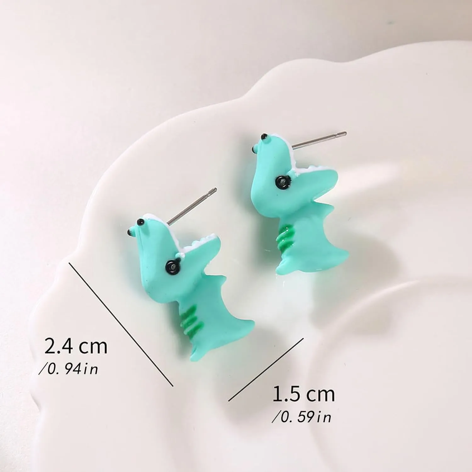 6 Pairs Cute Animal Bite Earrings for Women Dinosaur Hot Balloon Dog Stud Earrings 3D Polymer Clay Earrings Handmade Cartoon Small Animal Earrings Set Animal Biting Earrings Jewelry