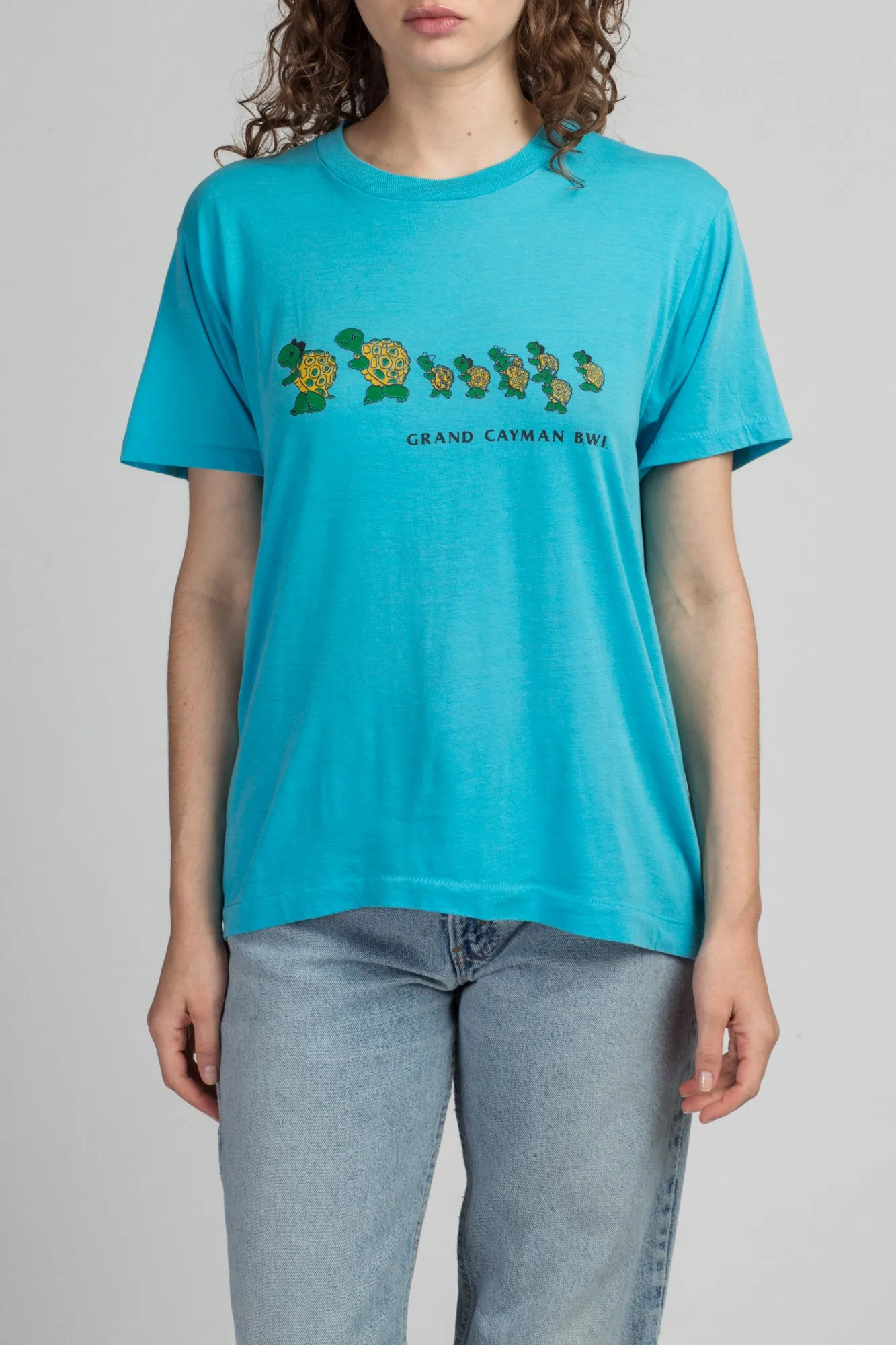 80s Grand Cayman Turtle T Shirt - Large