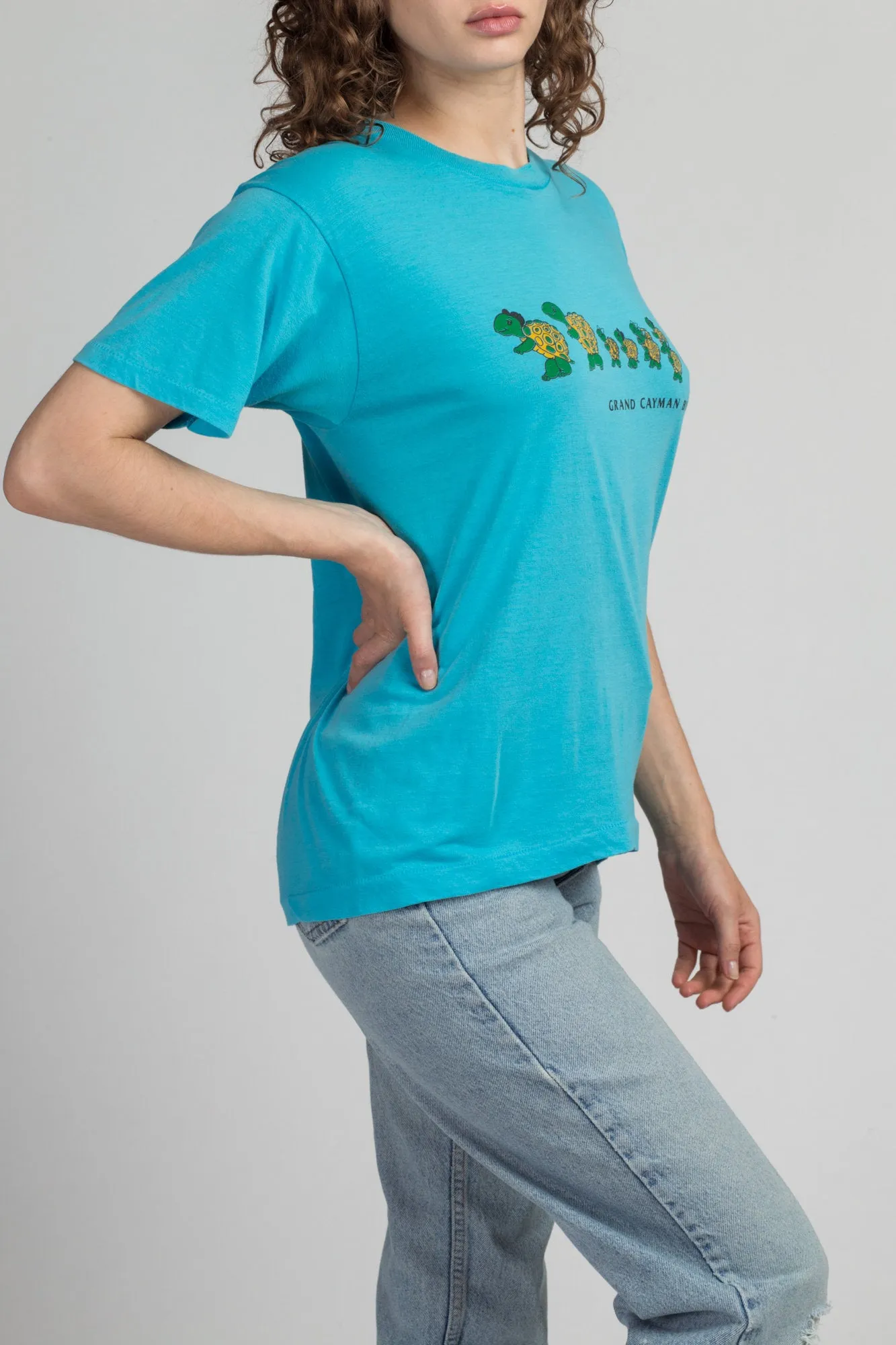 80s Grand Cayman Turtle T Shirt - Large