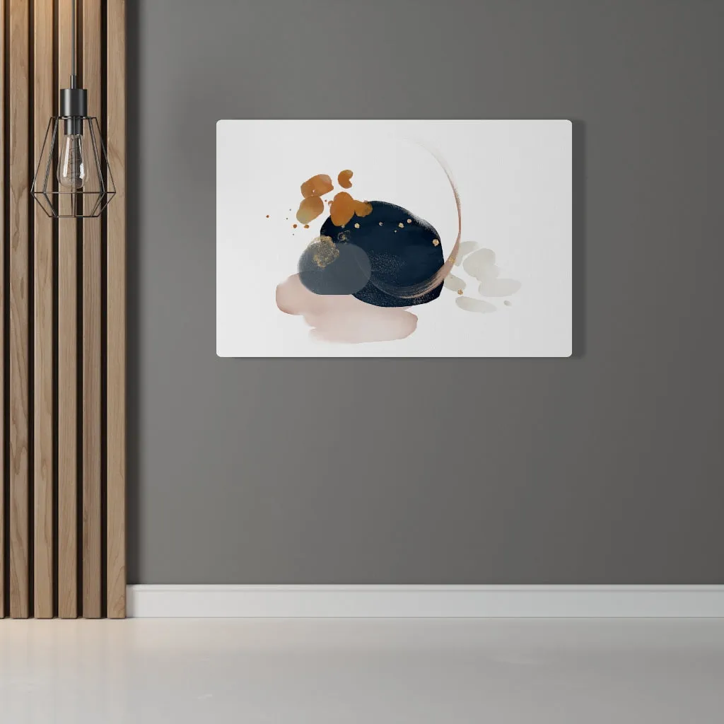 Abstract Canvas Art | White Navy Blue Blush Pink