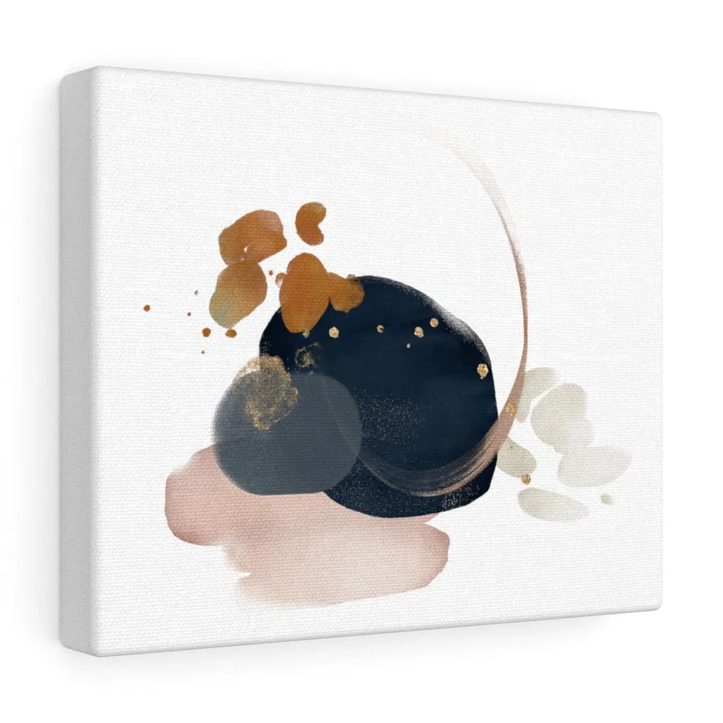 Abstract Canvas Art | White Navy Blue Blush Pink