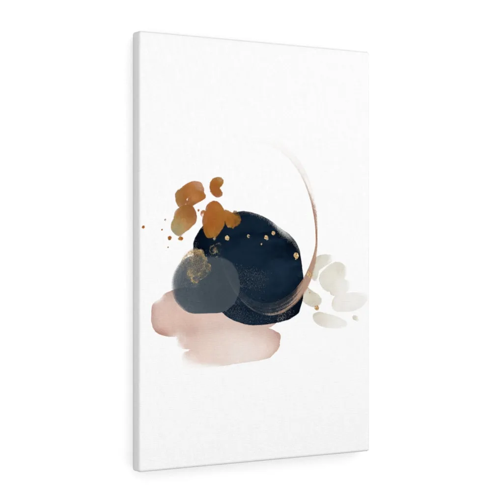 Abstract Canvas Art | White Navy Blue Blush Pink