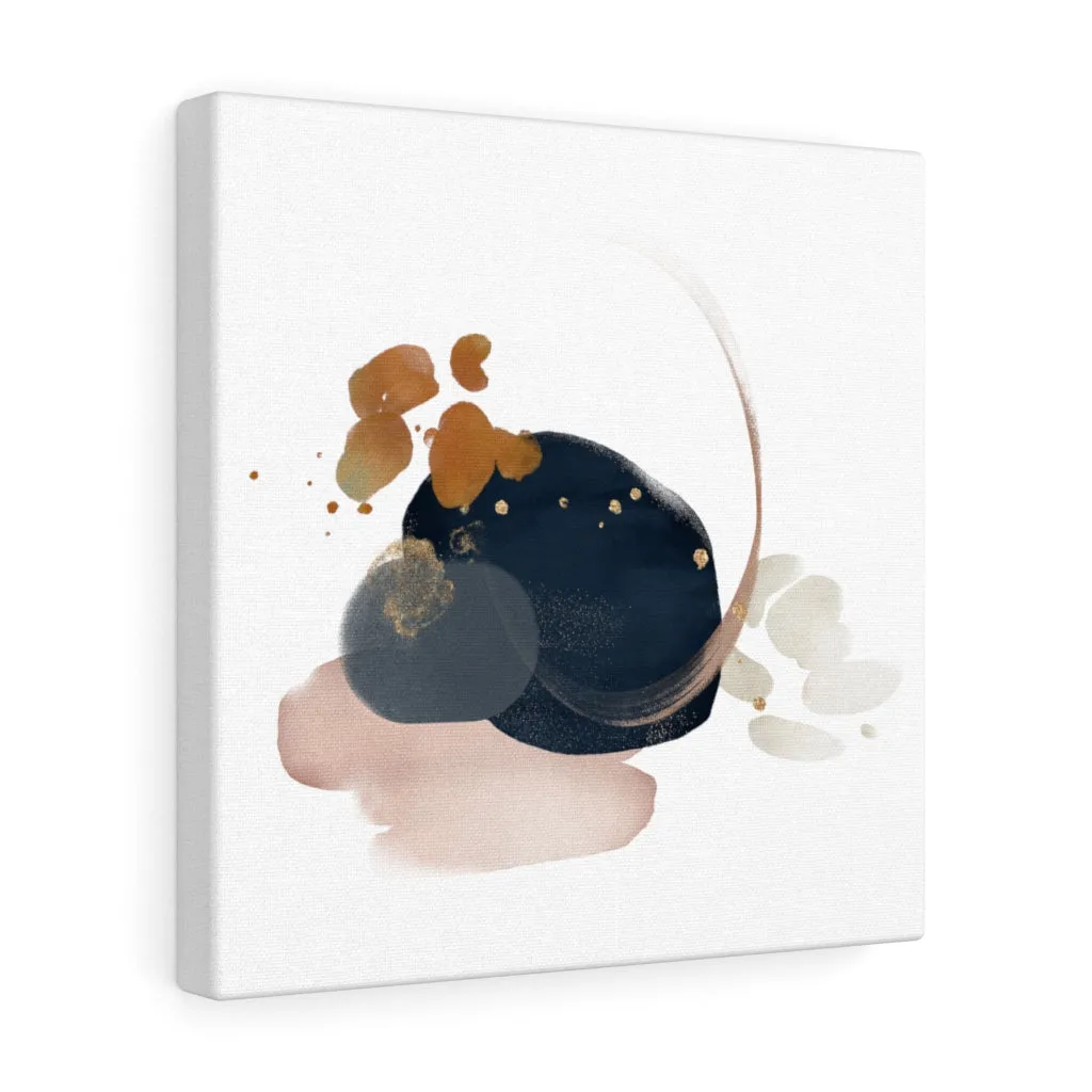 Abstract Canvas Art | White Navy Blue Blush Pink