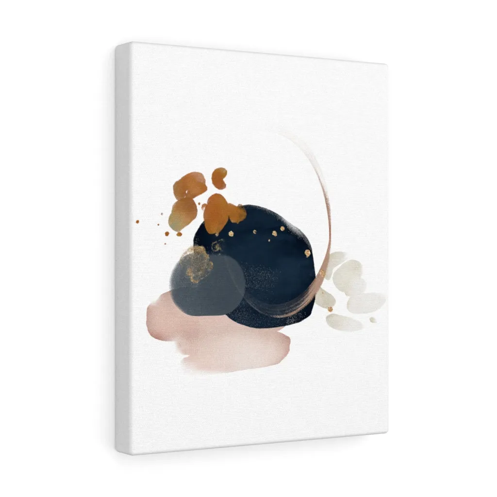 Abstract Canvas Art | White Navy Blue Blush Pink