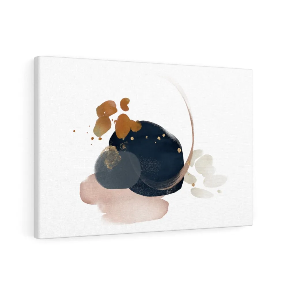 Abstract Canvas Art | White Navy Blue Blush Pink