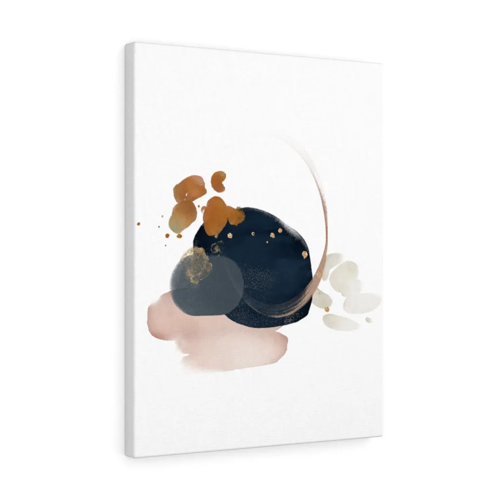 Abstract Canvas Art | White Navy Blue Blush Pink