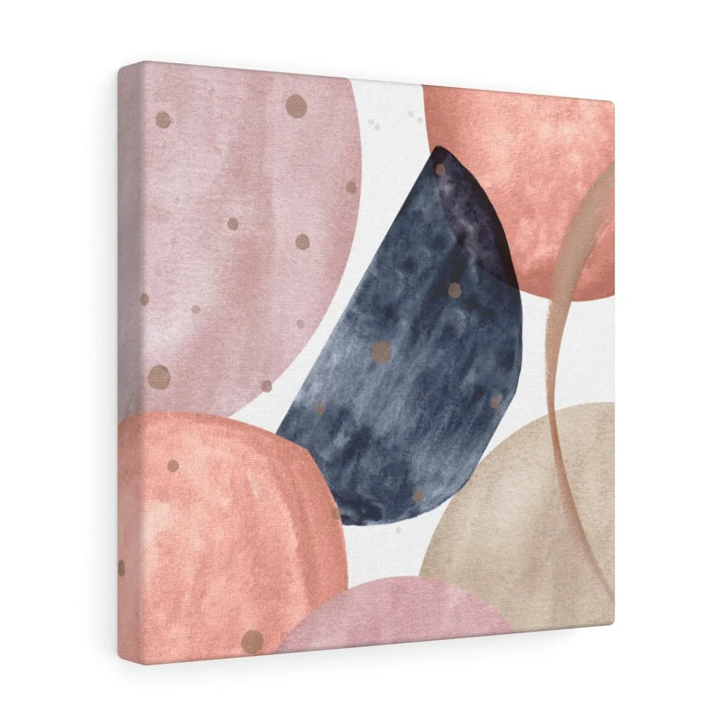 Abstract Canvas Art | White Navy Blue Pink