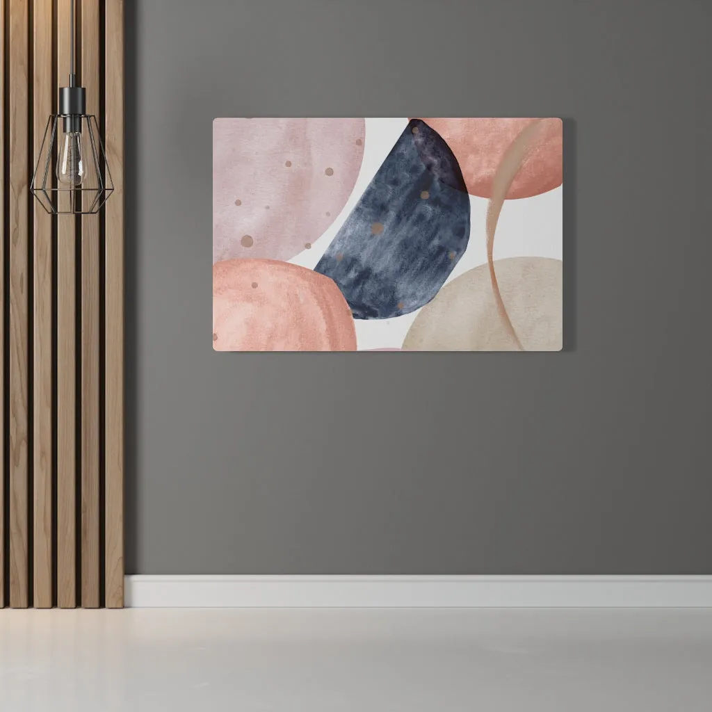 Abstract Canvas Art | White Navy Blue Pink
