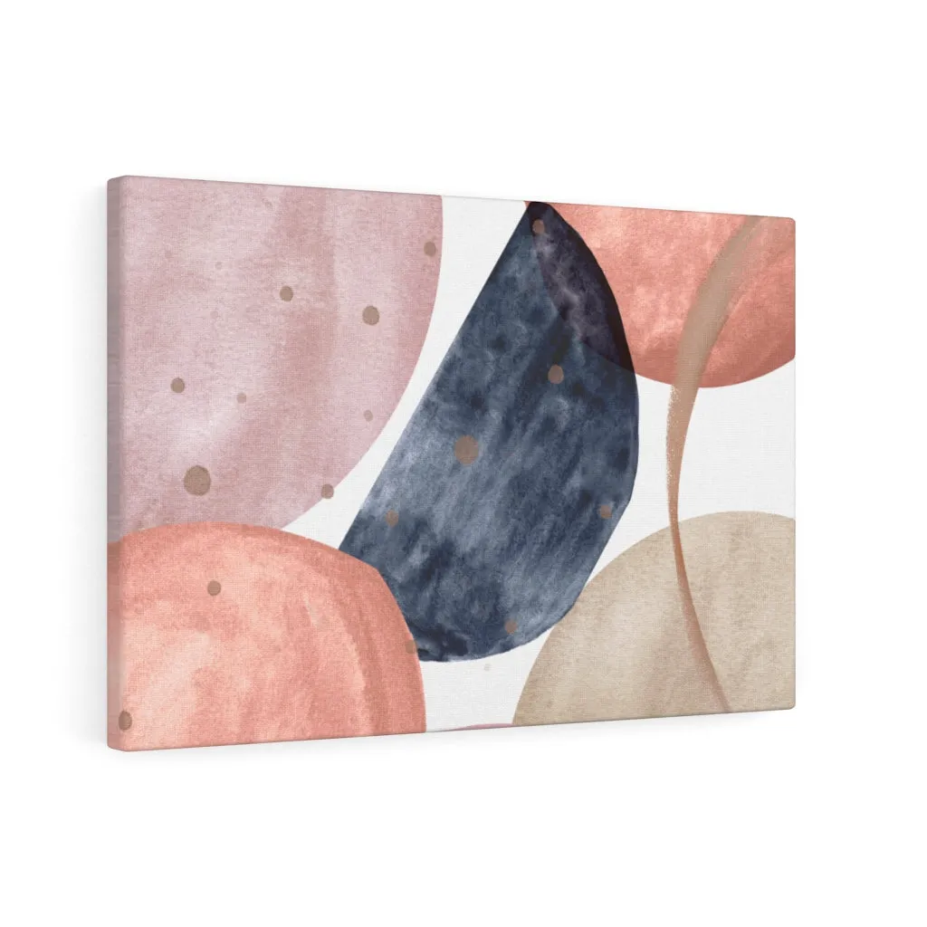 Abstract Canvas Art | White Navy Blue Pink