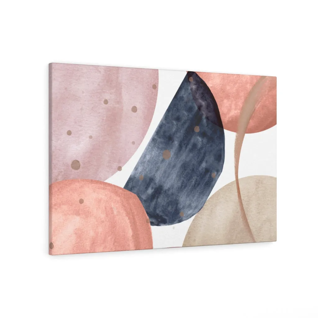 Abstract Canvas Art | White Navy Blue Pink