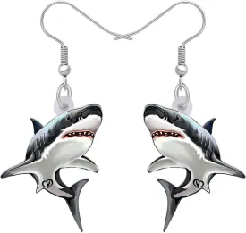 Acrylic Cute Cartoon Shark Earrings Ocean Fish Dangle Sea Life Jewelry Shark Gifts for Women Charms