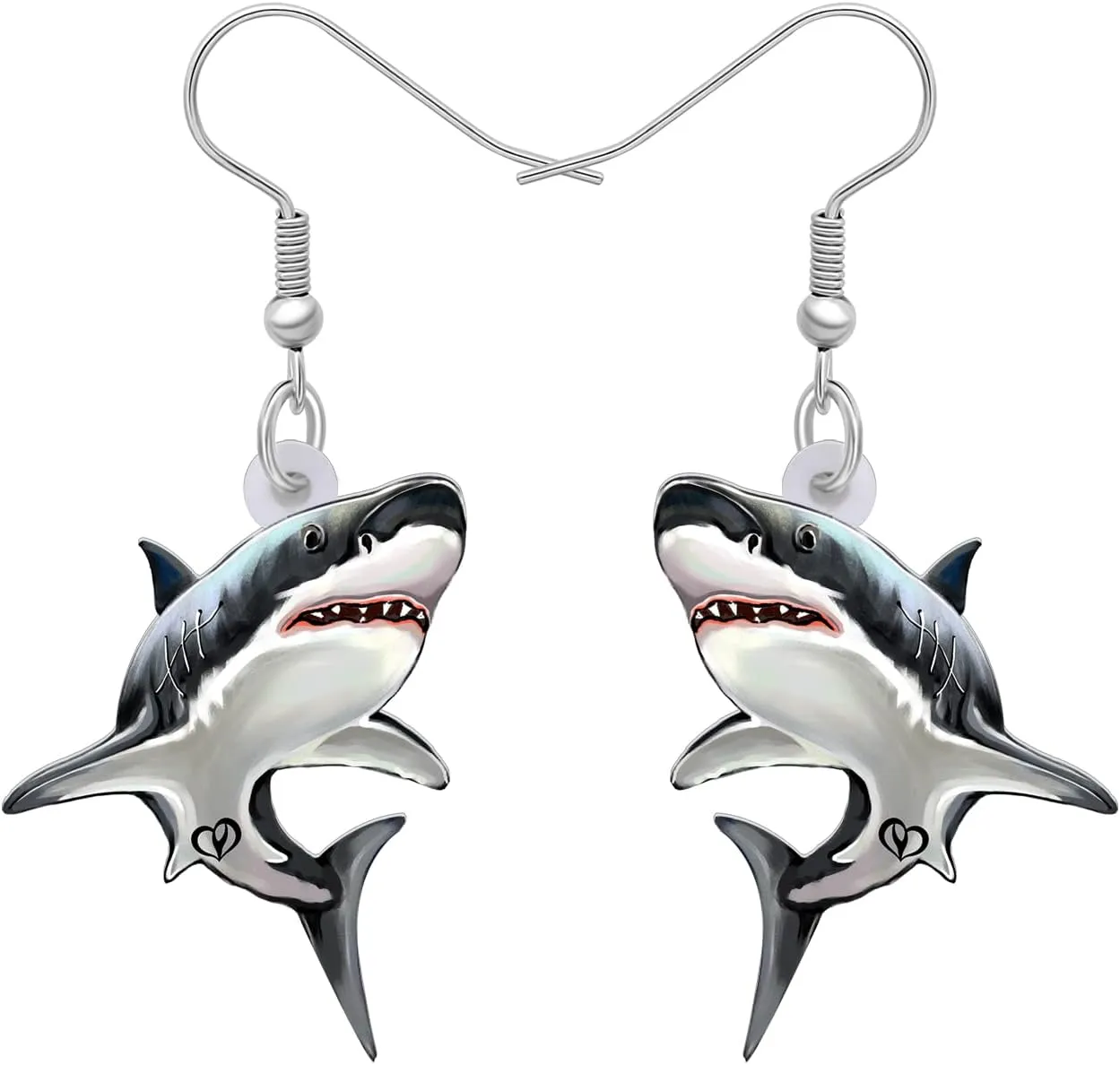 Acrylic Cute Cartoon Shark Earrings Ocean Fish Dangle Sea Life Jewelry Shark Gifts for Women Charms