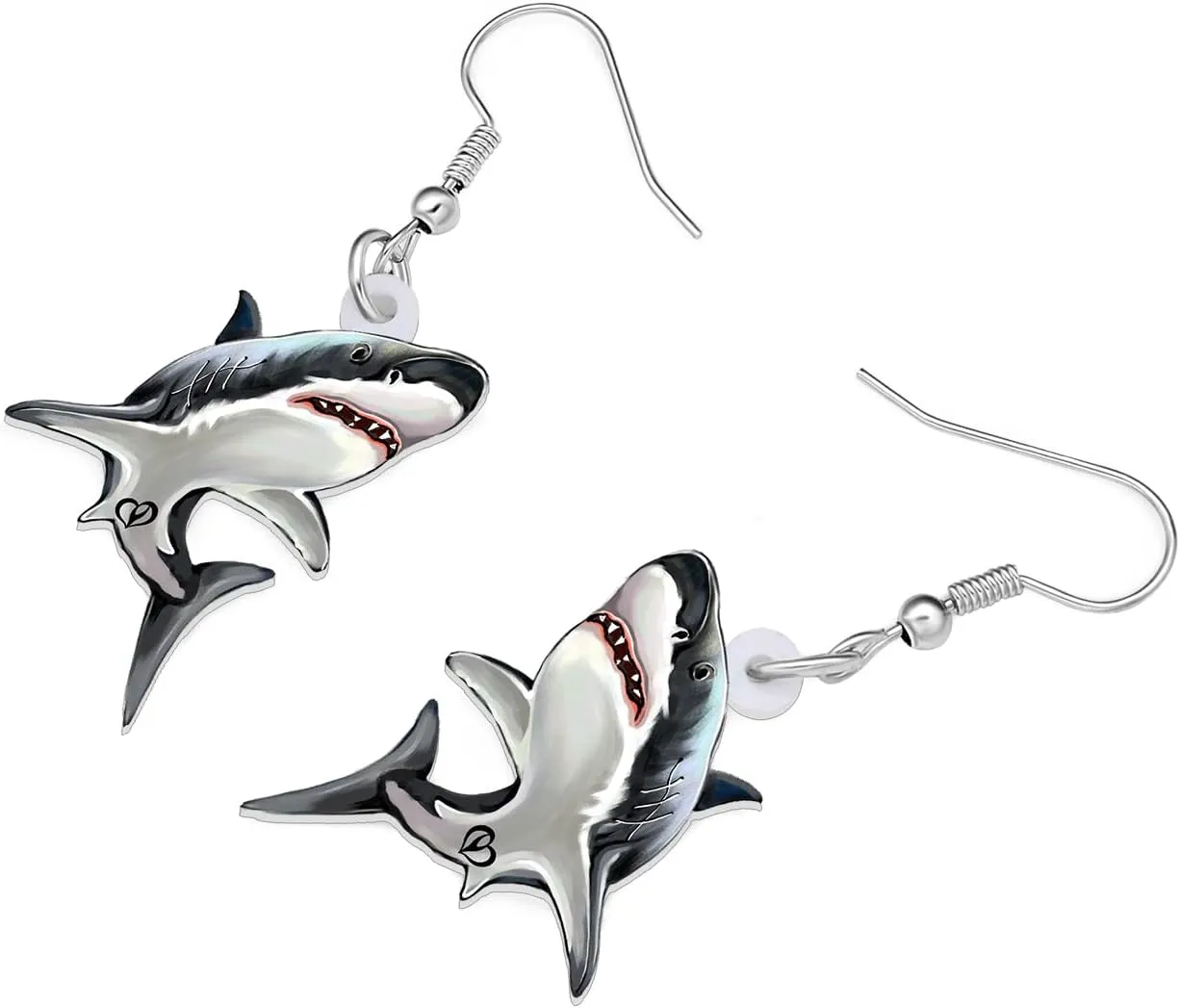 Acrylic Cute Cartoon Shark Earrings Ocean Fish Dangle Sea Life Jewelry Shark Gifts for Women Charms