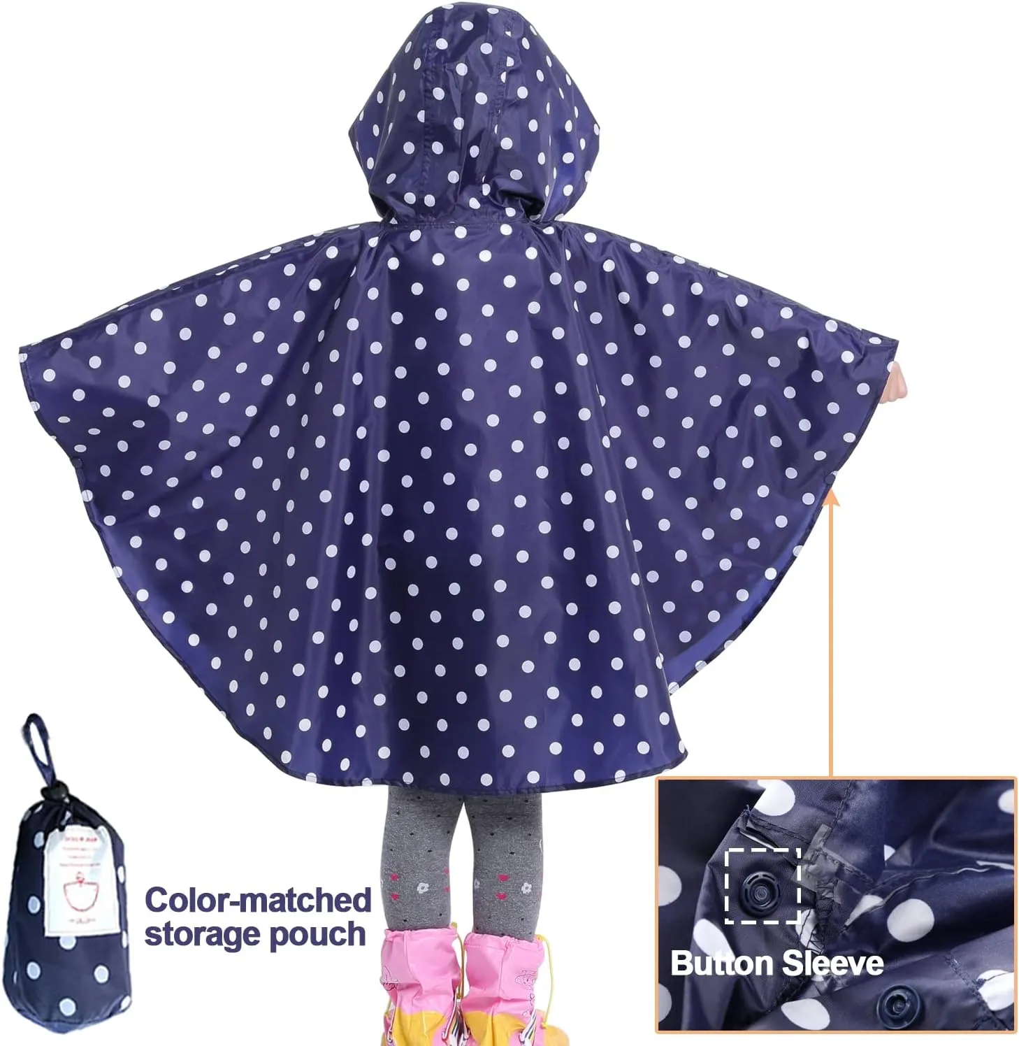 AIWUHE Kids Rain Poncho Cartoon Raincoat Jacket Cute Rain Coat Toddler Boys Girls Rain Cape Light Waterproof Hoodie Outwear