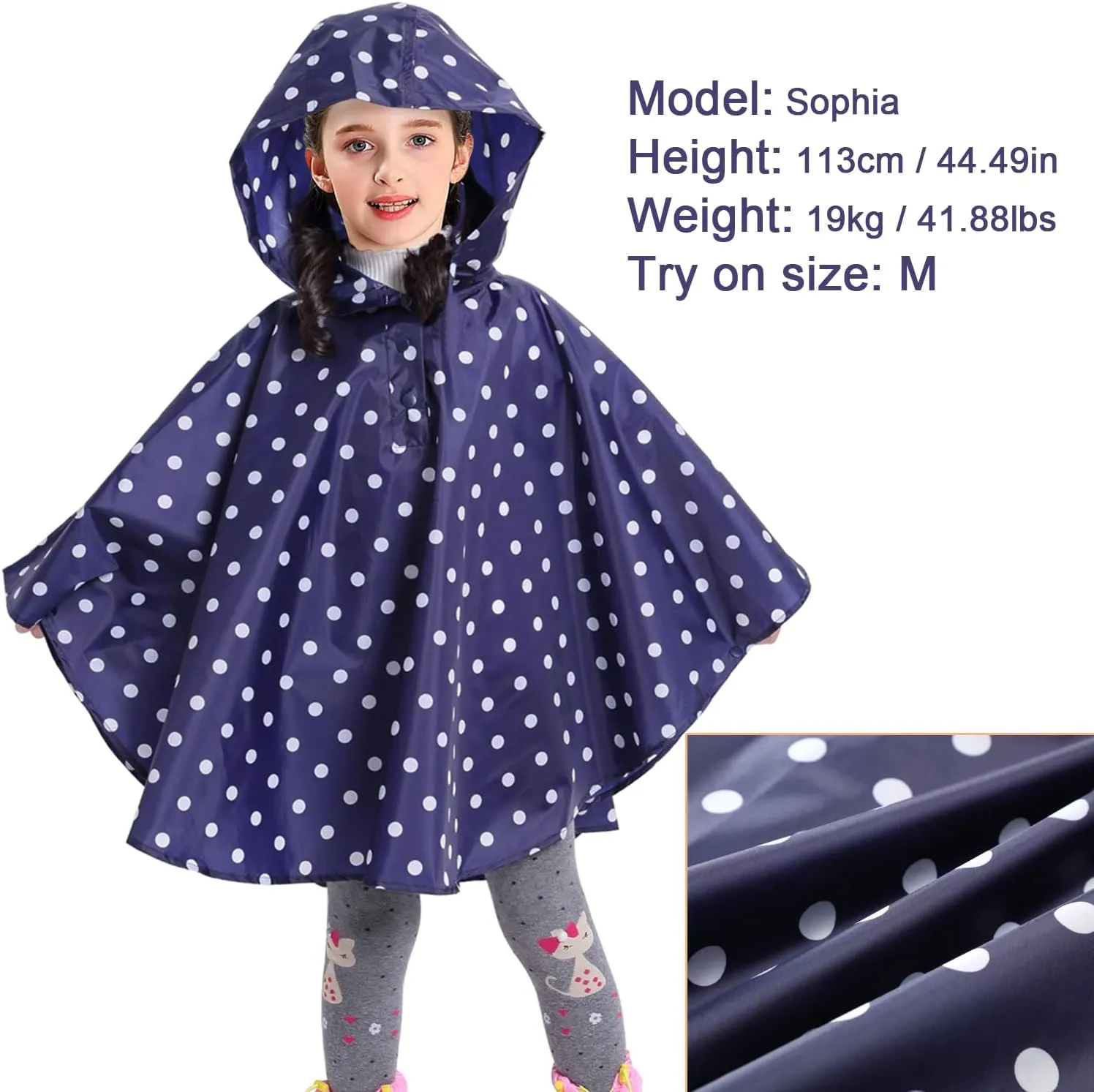 AIWUHE Kids Rain Poncho Cartoon Raincoat Jacket Cute Rain Coat Toddler Boys Girls Rain Cape Light Waterproof Hoodie Outwear