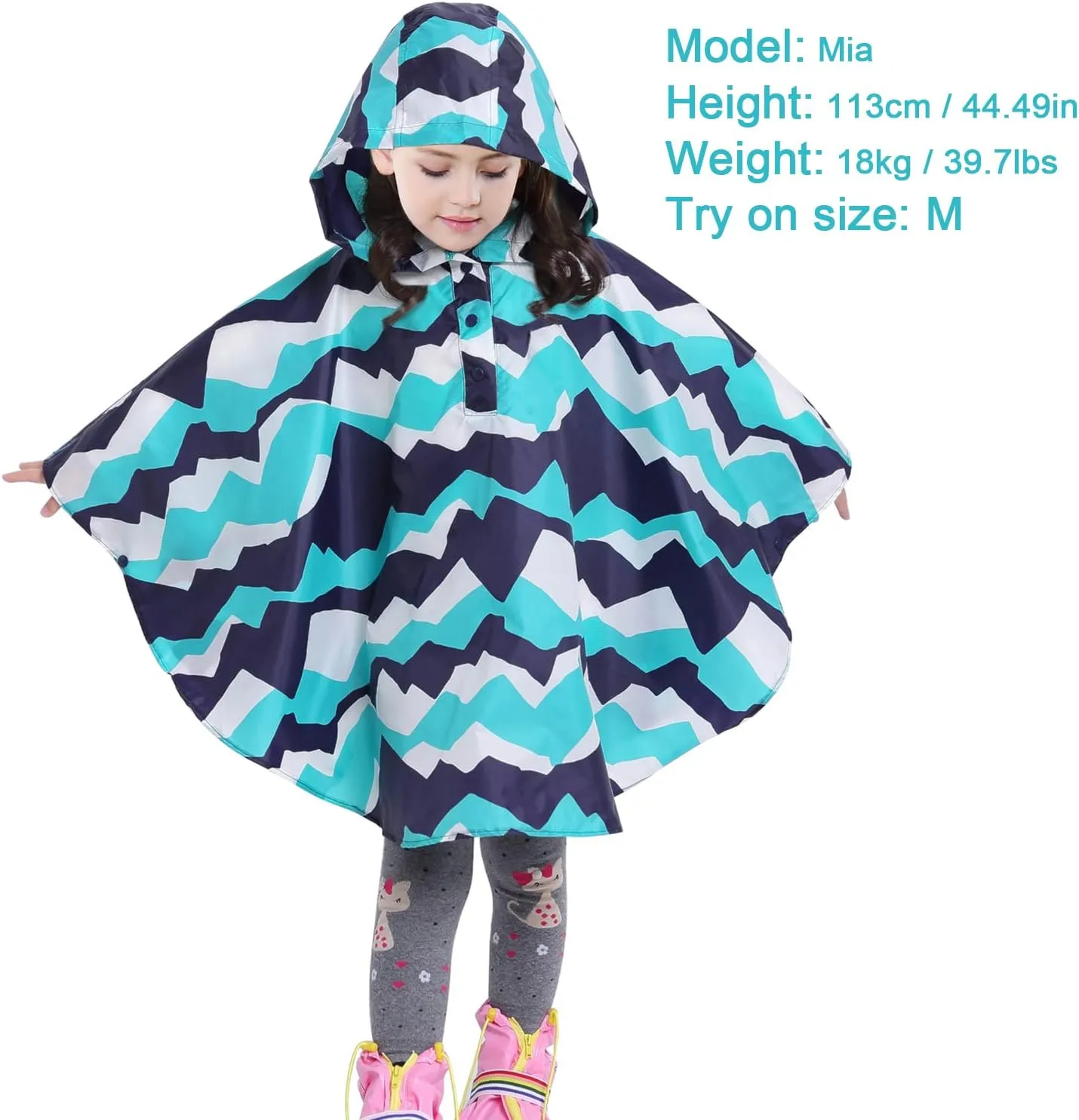 AIWUHE Kids Rain Poncho Cartoon Raincoat Jacket Cute Rain Coat Toddler Boys Girls Rain Cape Light Waterproof Hoodie Outwear