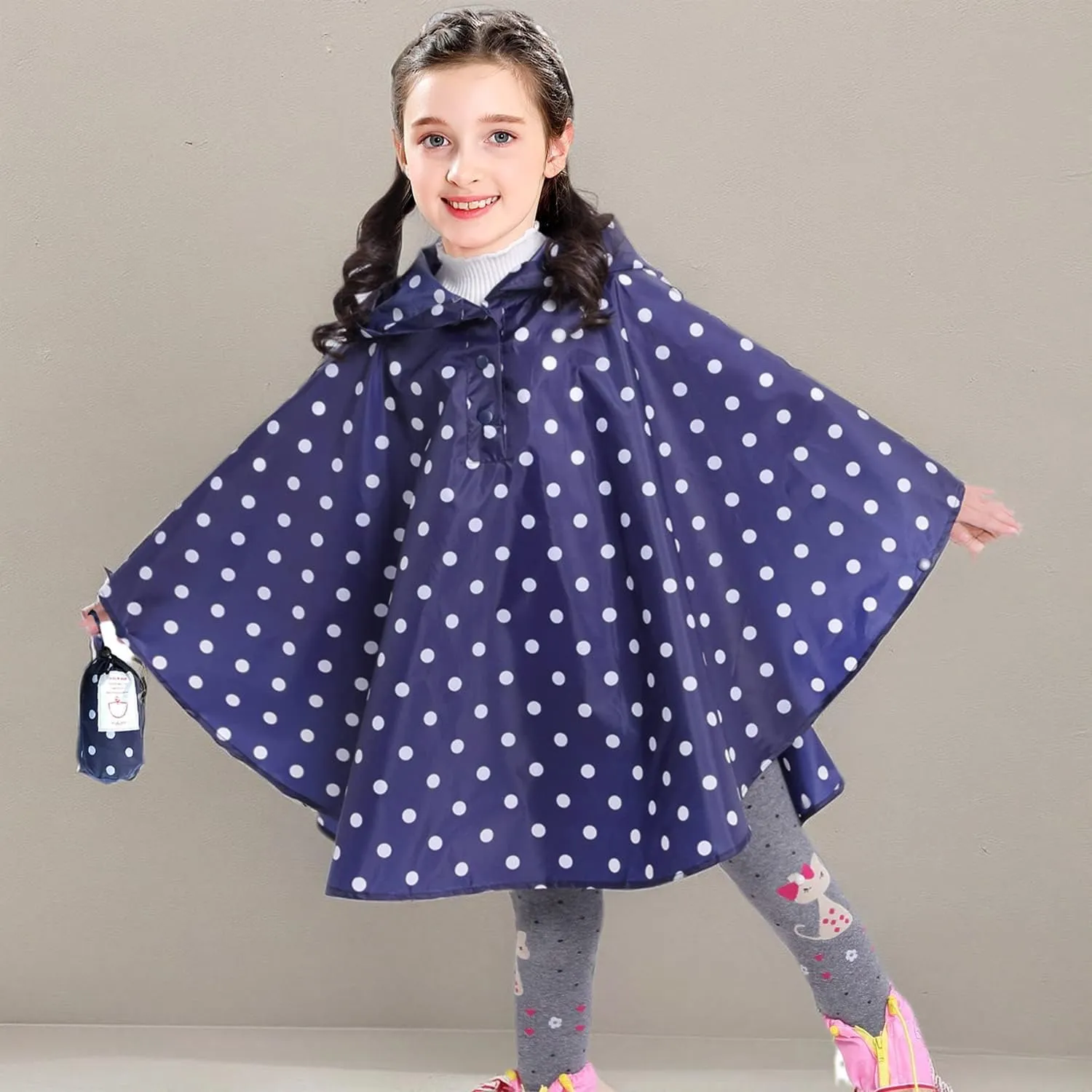 AIWUHE Kids Rain Poncho Cartoon Raincoat Jacket Cute Rain Coat Toddler Boys Girls Rain Cape Light Waterproof Hoodie Outwear