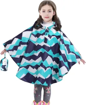 AIWUHE Kids Rain Poncho Cartoon Raincoat Jacket Cute Rain Coat Toddler Boys Girls Rain Cape Light Waterproof Hoodie Outwear