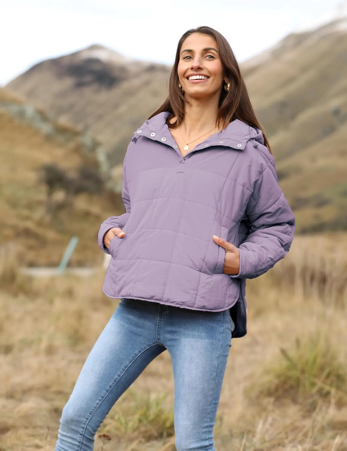 AMEBELLE Women's Oversized Hooded Puffer Jacket Quilted Jackets for Women Lightweight Winter Warm Padded Hoodies Coat