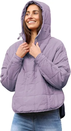 AMEBELLE Women's Oversized Hooded Puffer Jacket Quilted Jackets for Women Lightweight Winter Warm Padded Hoodies Coat