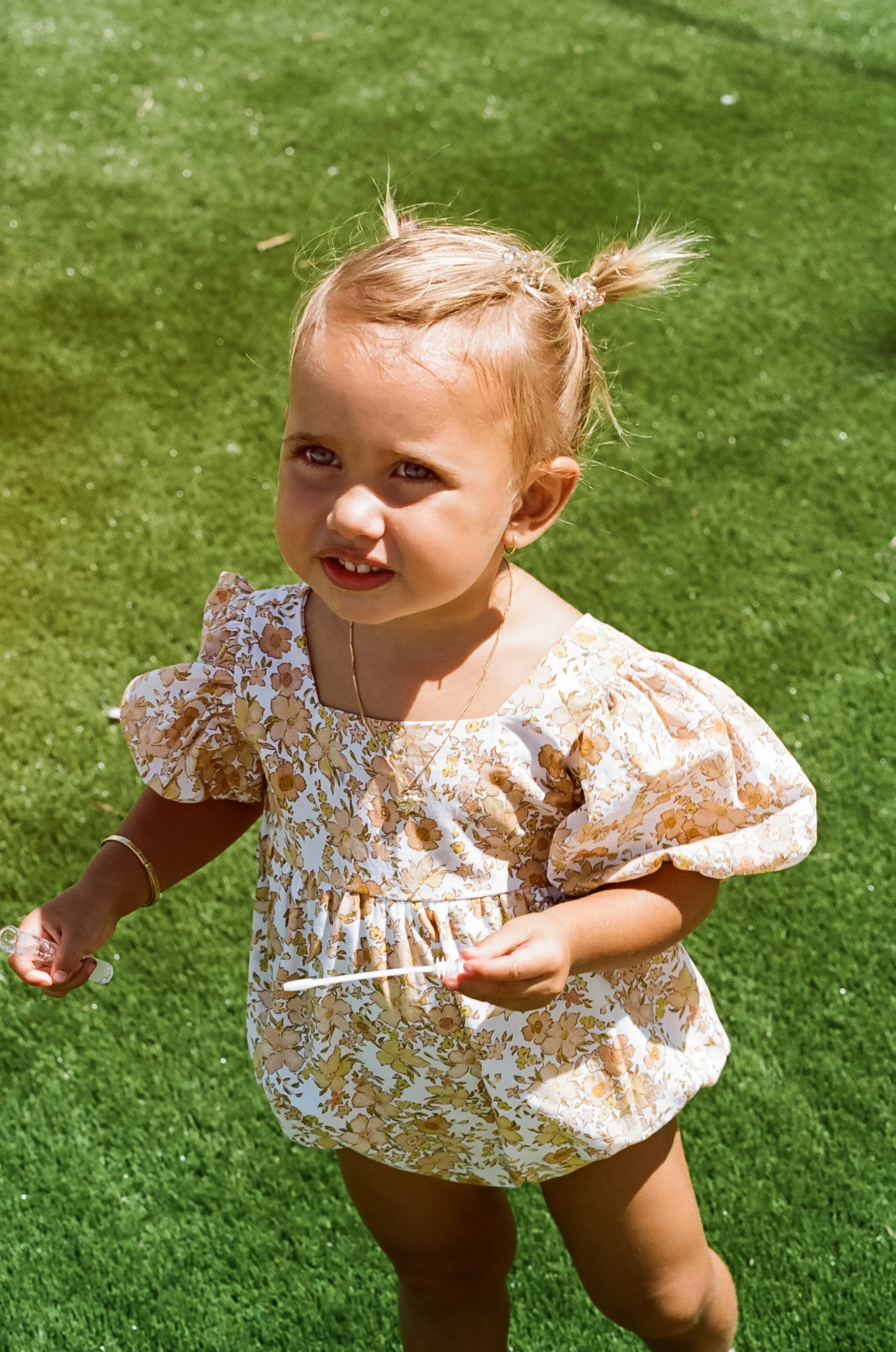 Apricot Puff Romper