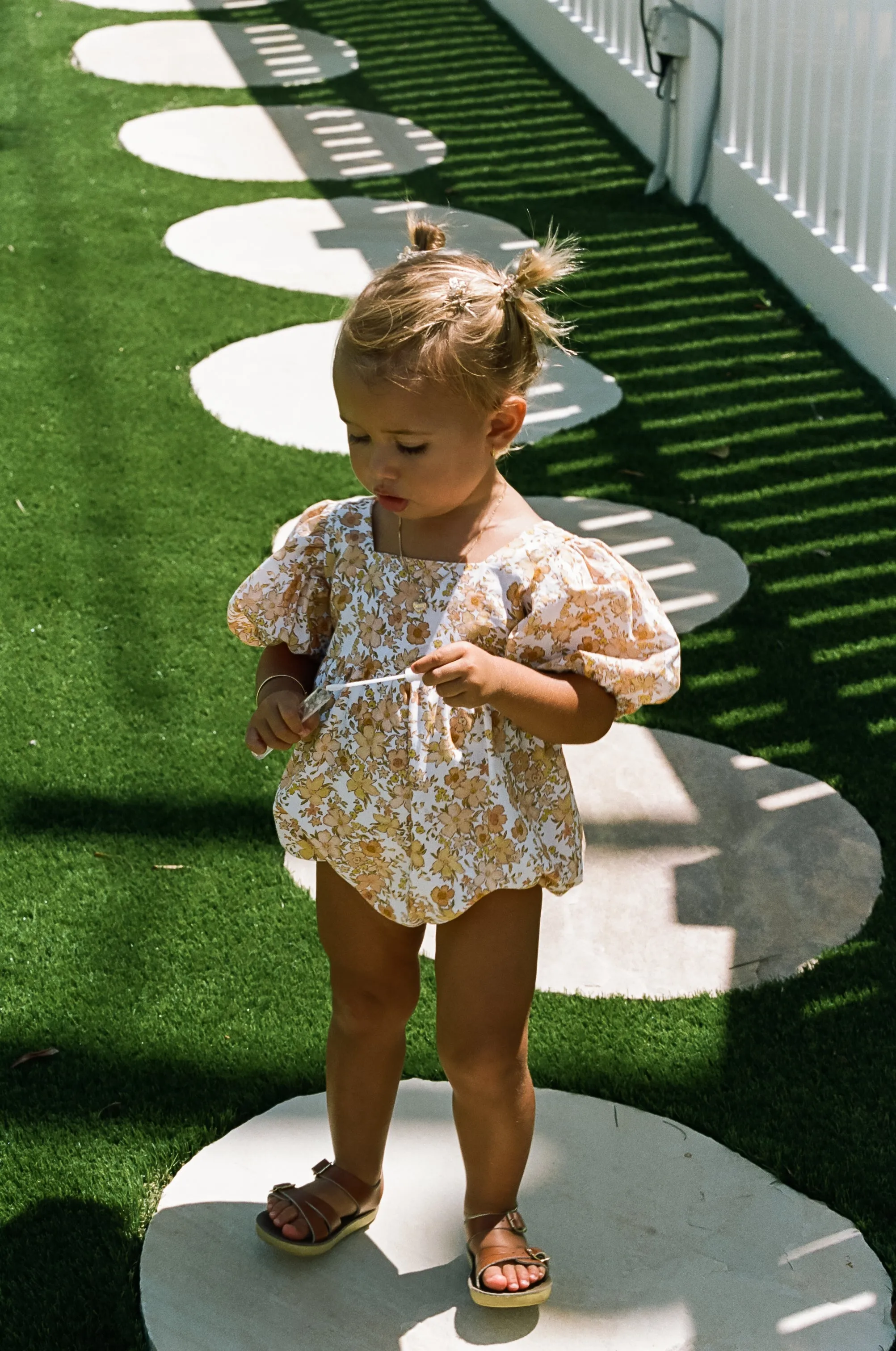 Apricot Puff Romper