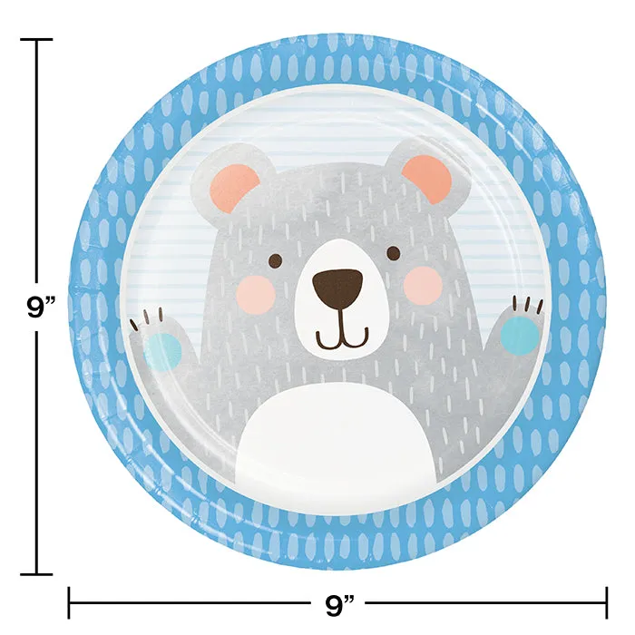 Birthday Bear Party Paper Plates (8/Pkg)
