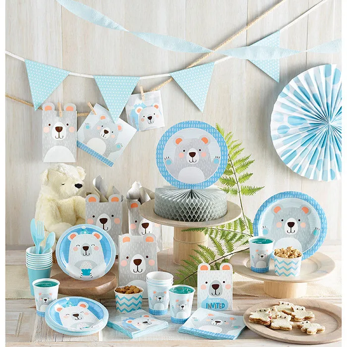 Birthday Bear Plastic Tablecover All Over Print, 54" X 102"