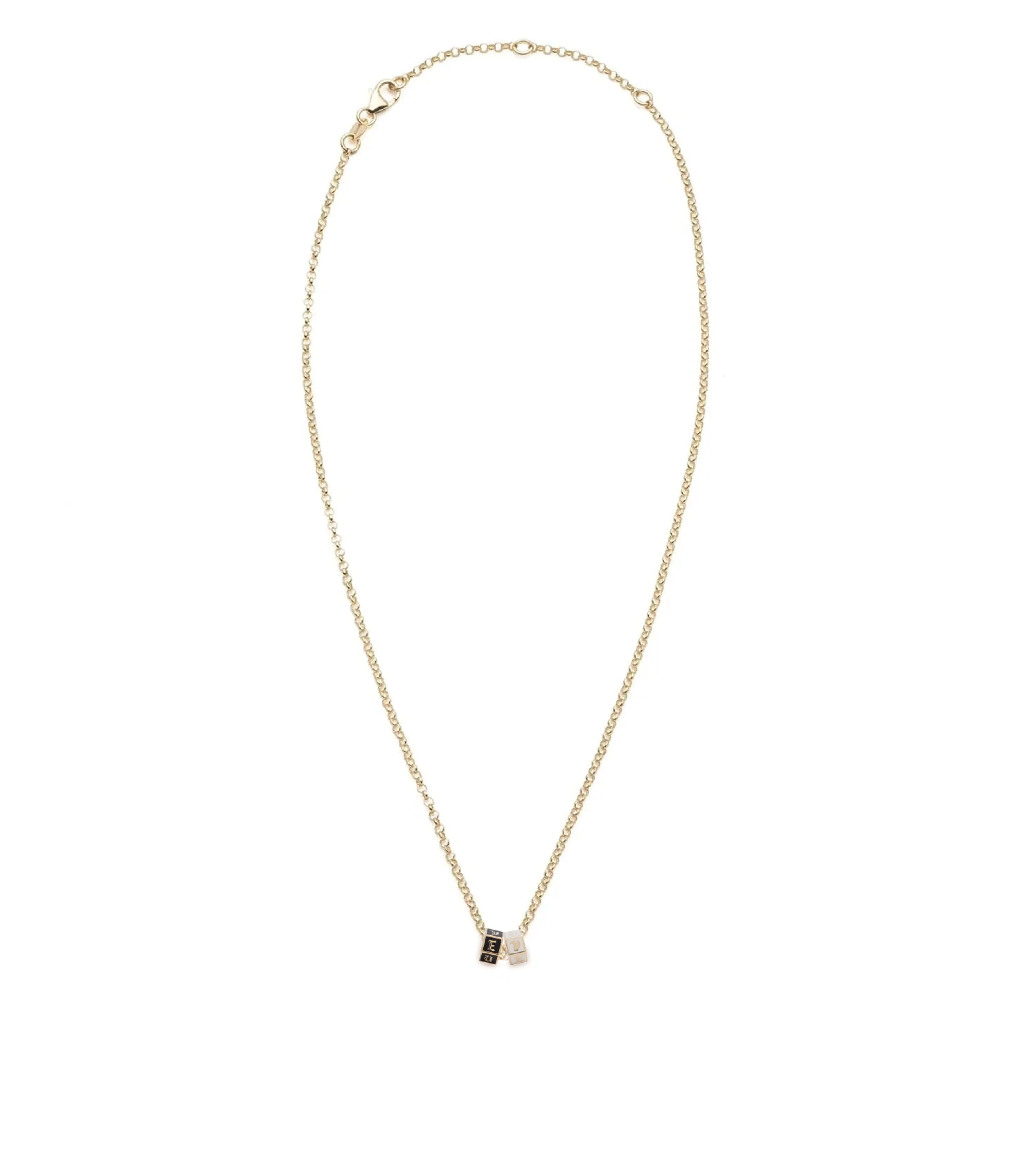 Black & Cream I Love U : Fine Belcher Necklace