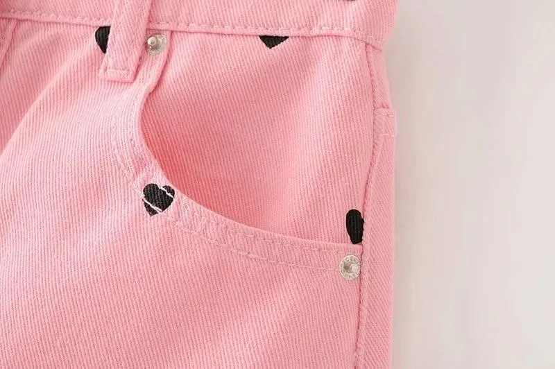 Black Skirt With Pink Hearts