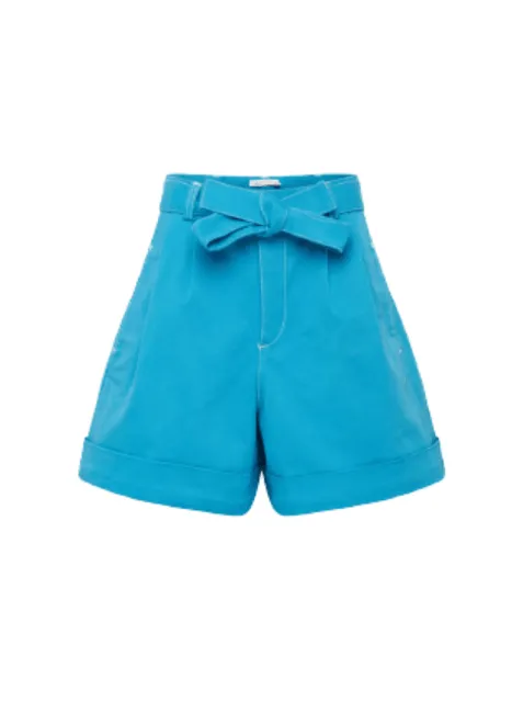 BLUE BELTED SHORTS