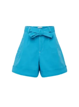 BLUE BELTED SHORTS