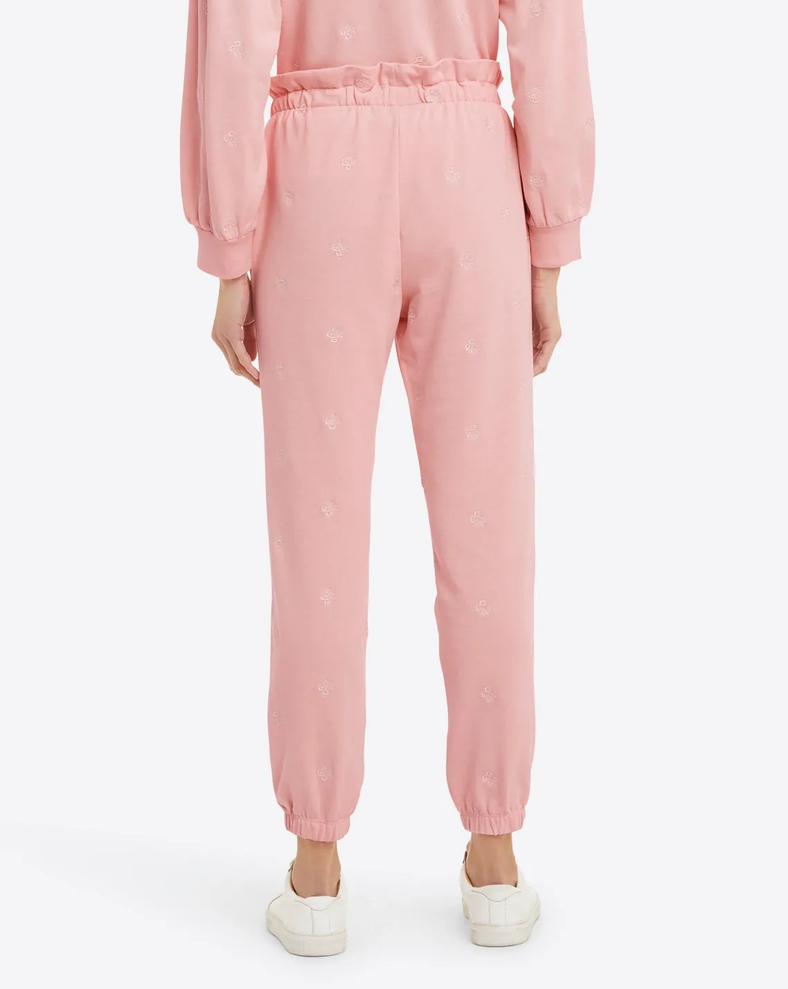 Bobbie Sweatpants in Pink Embroidered Viola