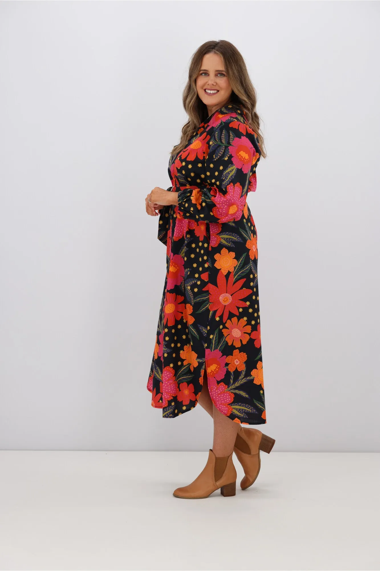Boho Australia Fowler Midi Dress Red Floral