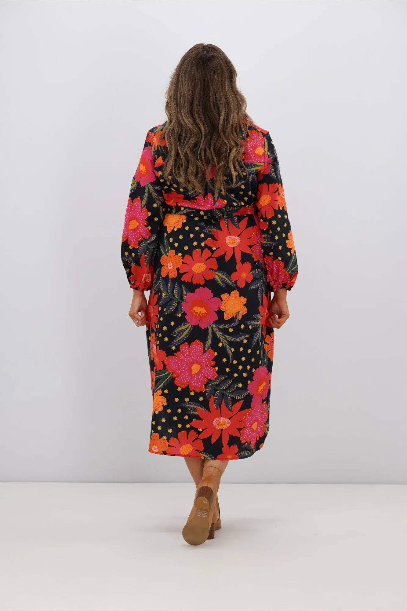 Boho Australia Fowler Midi Dress Red Floral