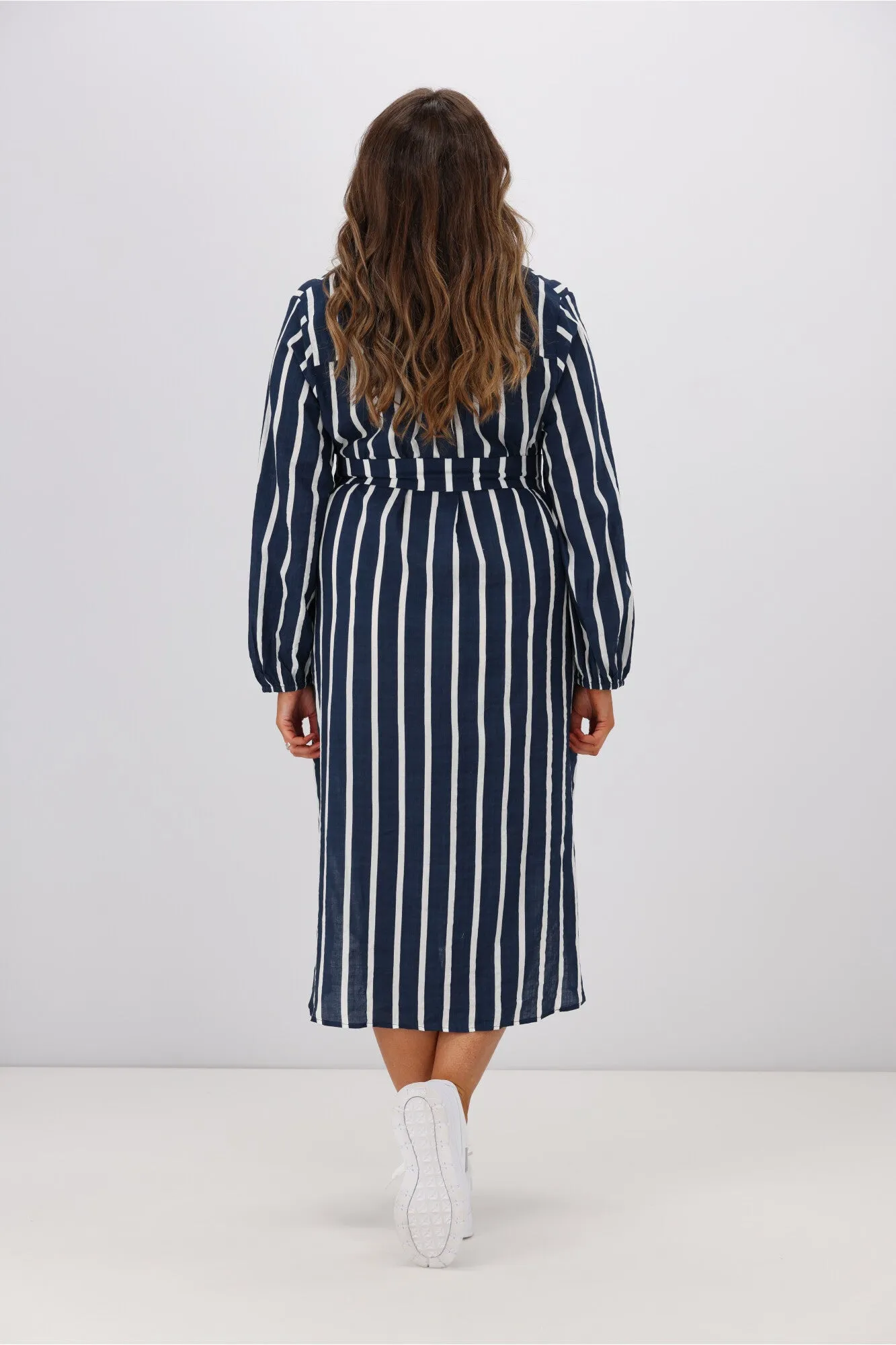 Boho Australia Stefan Dress Navy Stripe