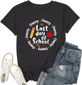 Bruh We Out Teachers Shirt Women Last Day of School Tee Shirt Schools Out for Summer Tshirt Casual Tops