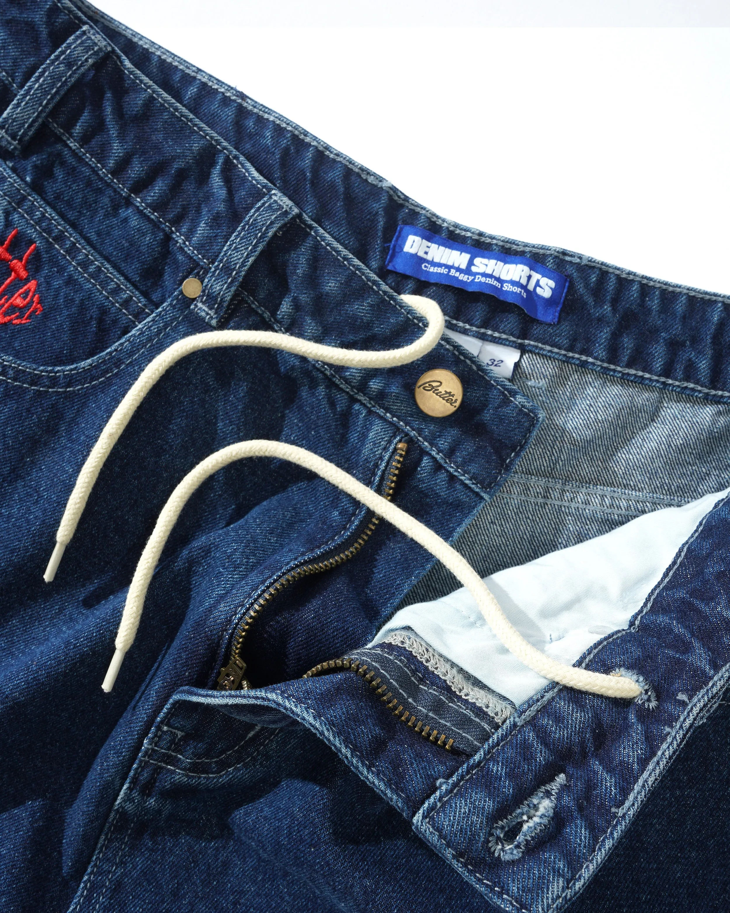 Butter Goods Spider Denim Shorts Dark Indigo
