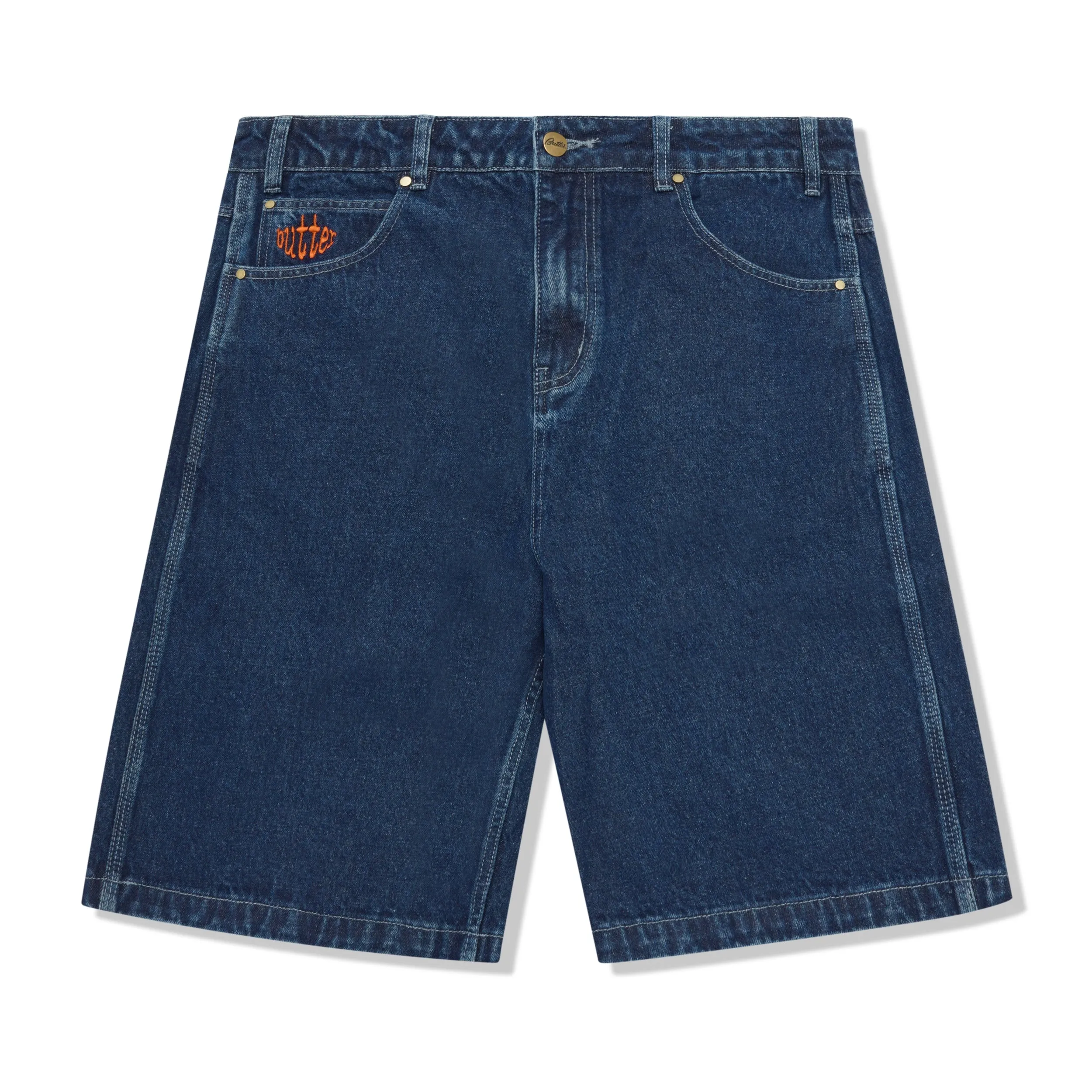 Butter Goods Spider Denim Shorts Dark Indigo