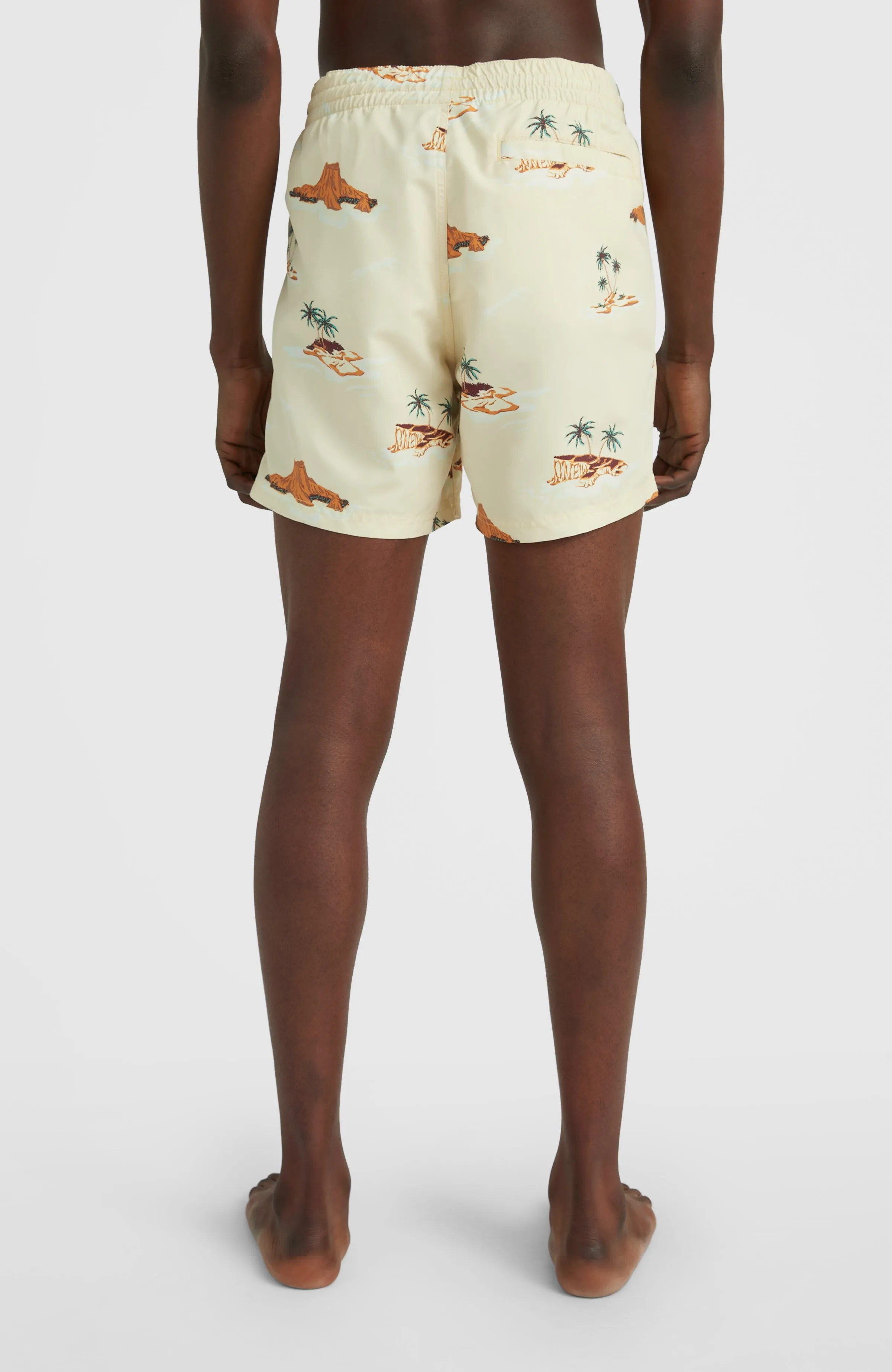 Cali Print 15'' Swim Shorts | Beige Lost Island