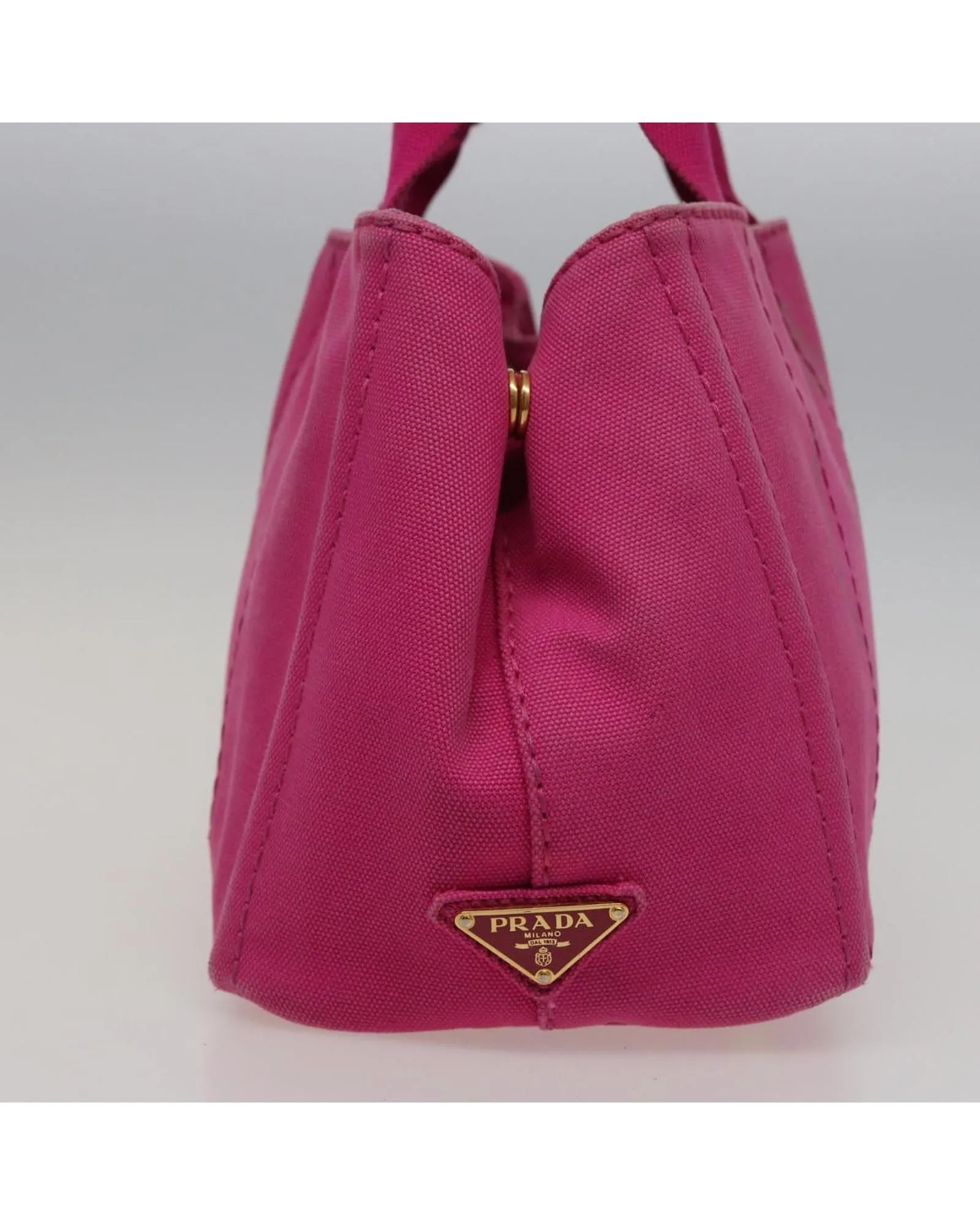Canvas Pink Hand Bag with Handle Drop - Authentic Prada