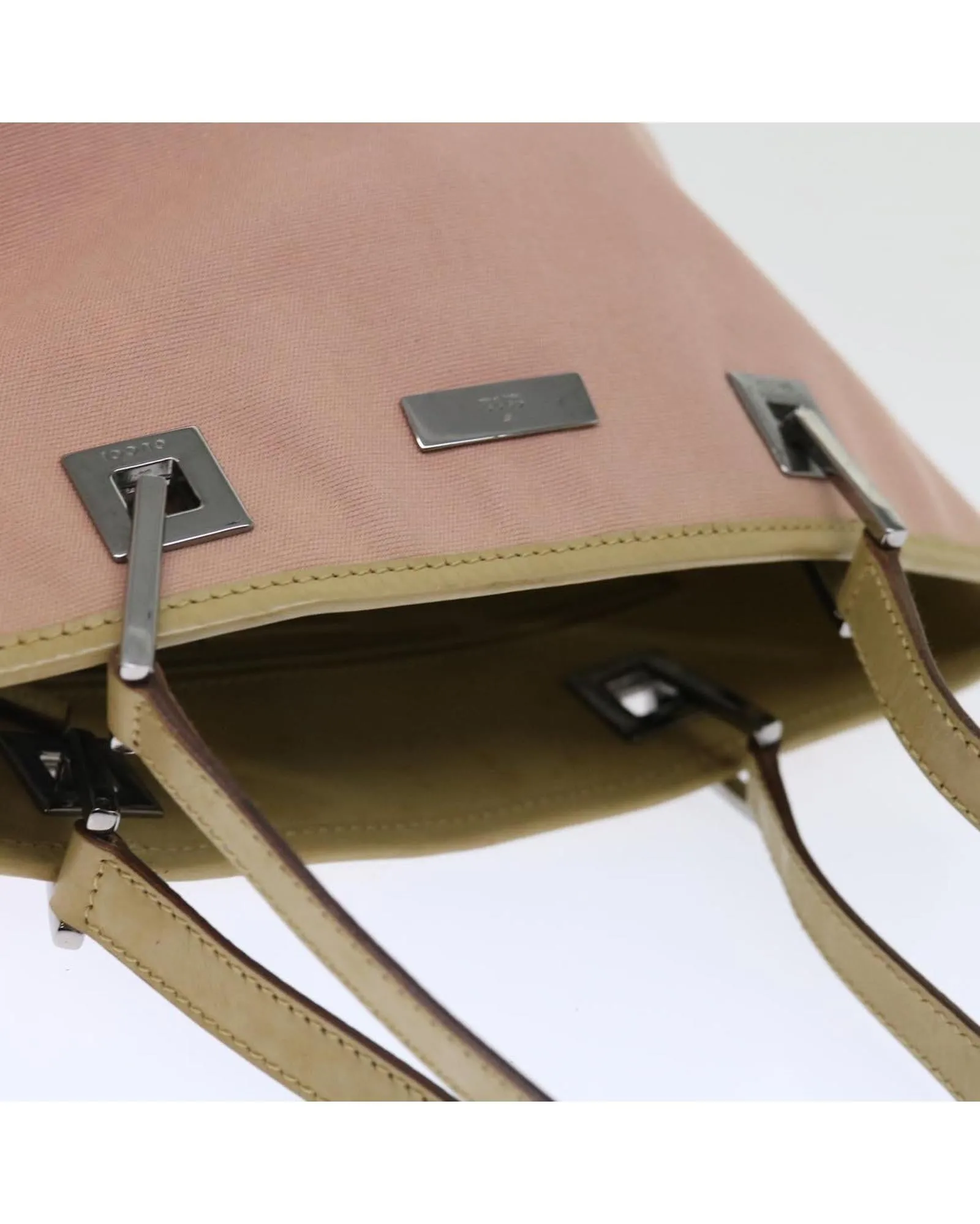 Canvas Pink Shoulder Bag with Shoulder Drop and Accessory