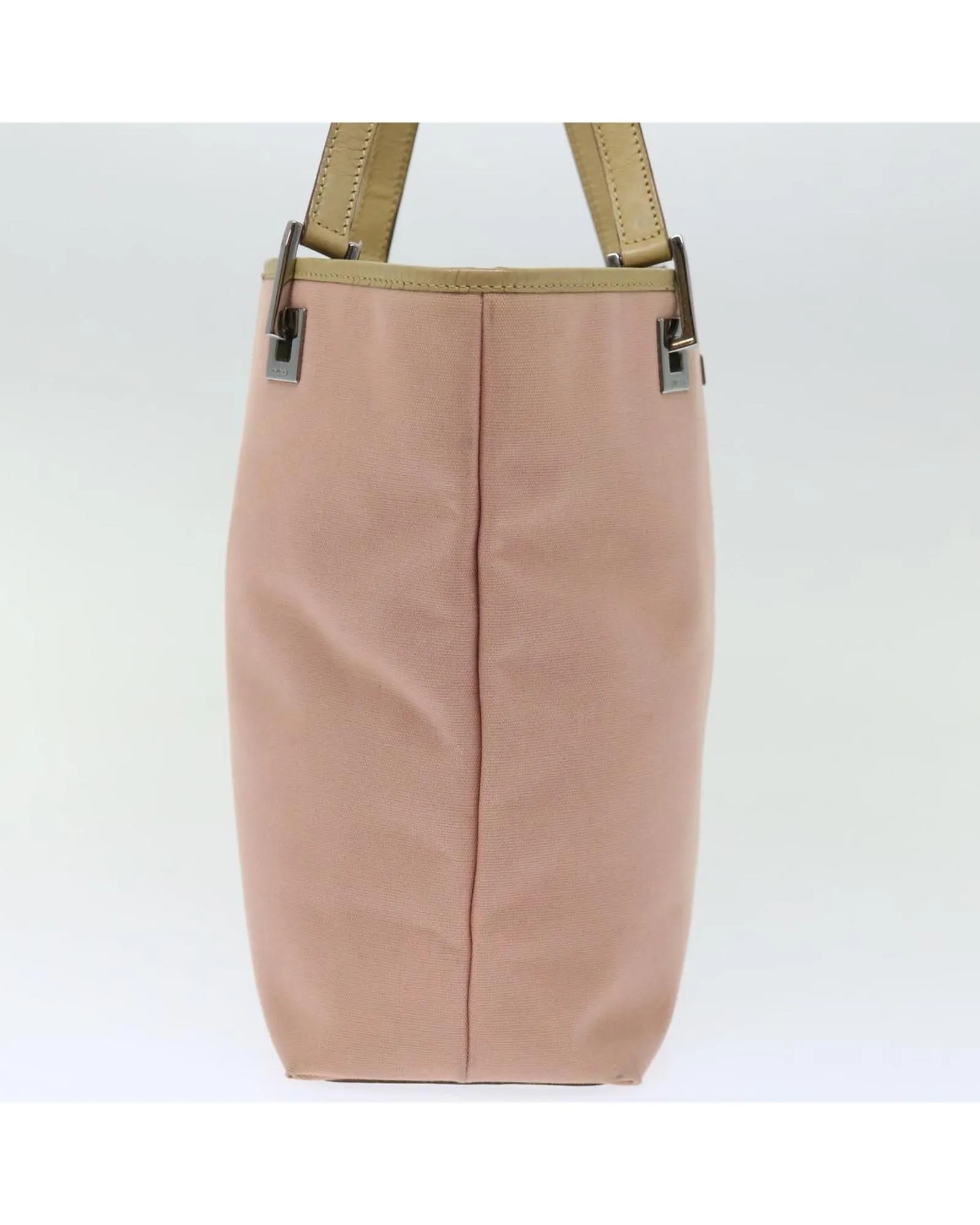 Canvas Pink Shoulder Bag with Shoulder Drop and Accessory