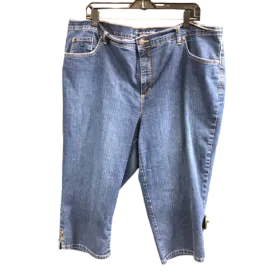 Capris By Gloria Vanderbilt In Denim, Size: Xxl