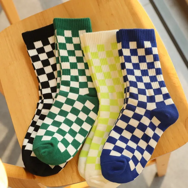 Checker-board Socks | Various Colours | by Happy Knits