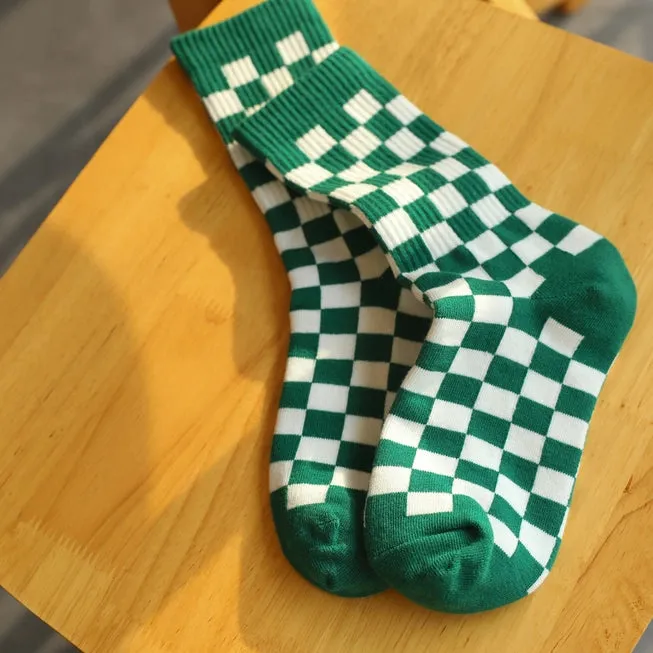 Checker-board Socks | Various Colours | by Happy Knits