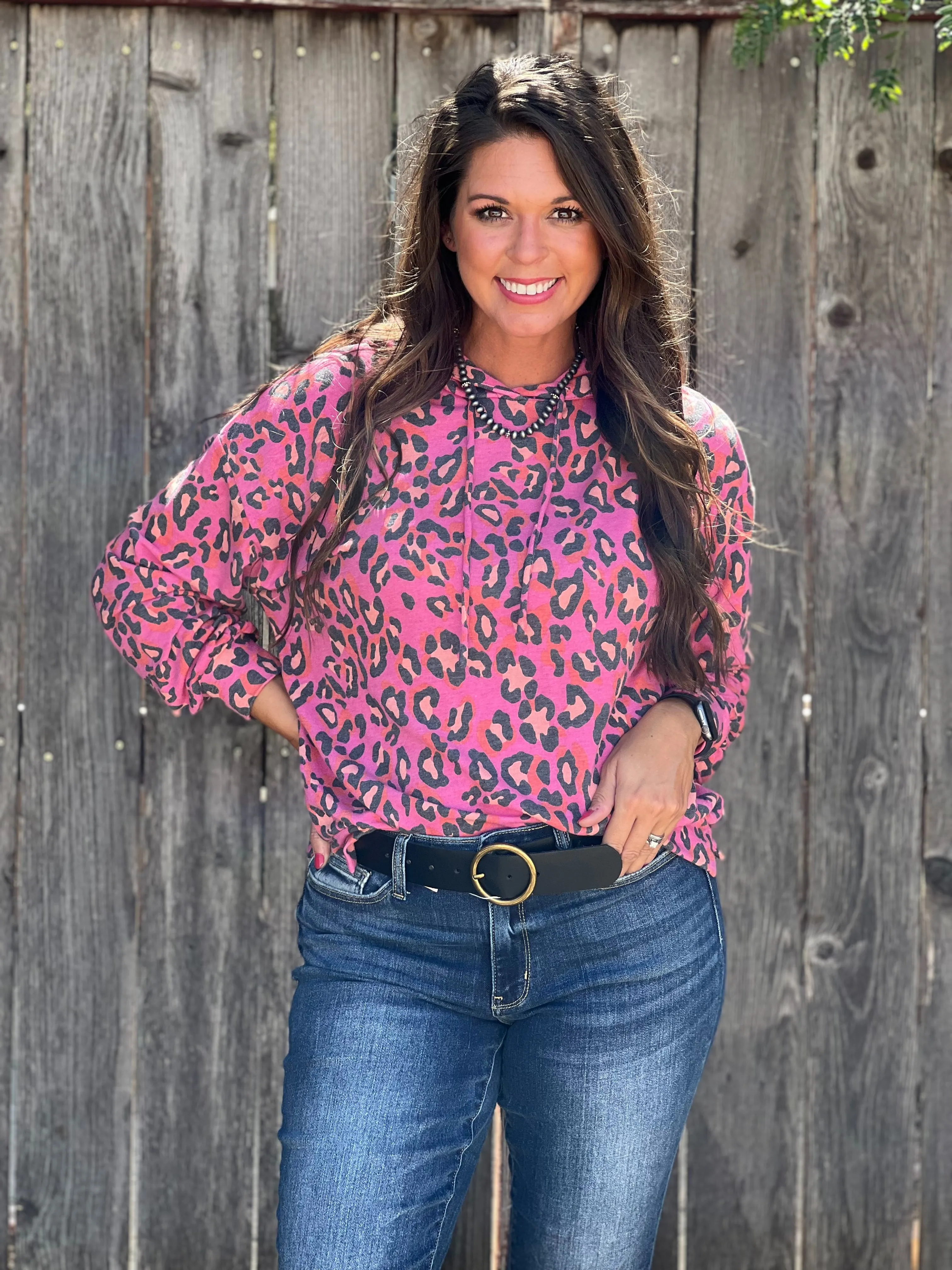 Chelsea Pink Leopard Hoodie