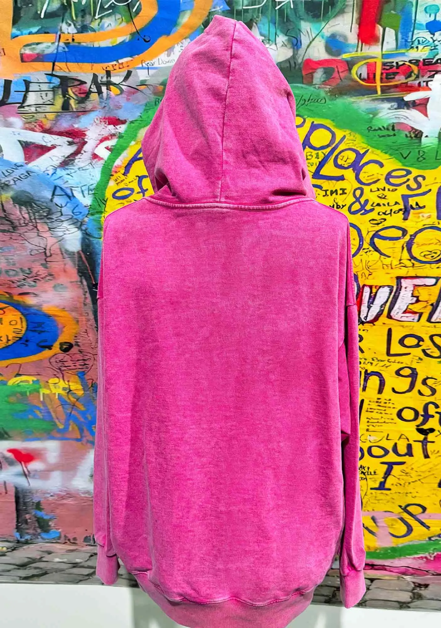 Christmas Pink Santa Y2K Washed Hoodie Cherrykitten