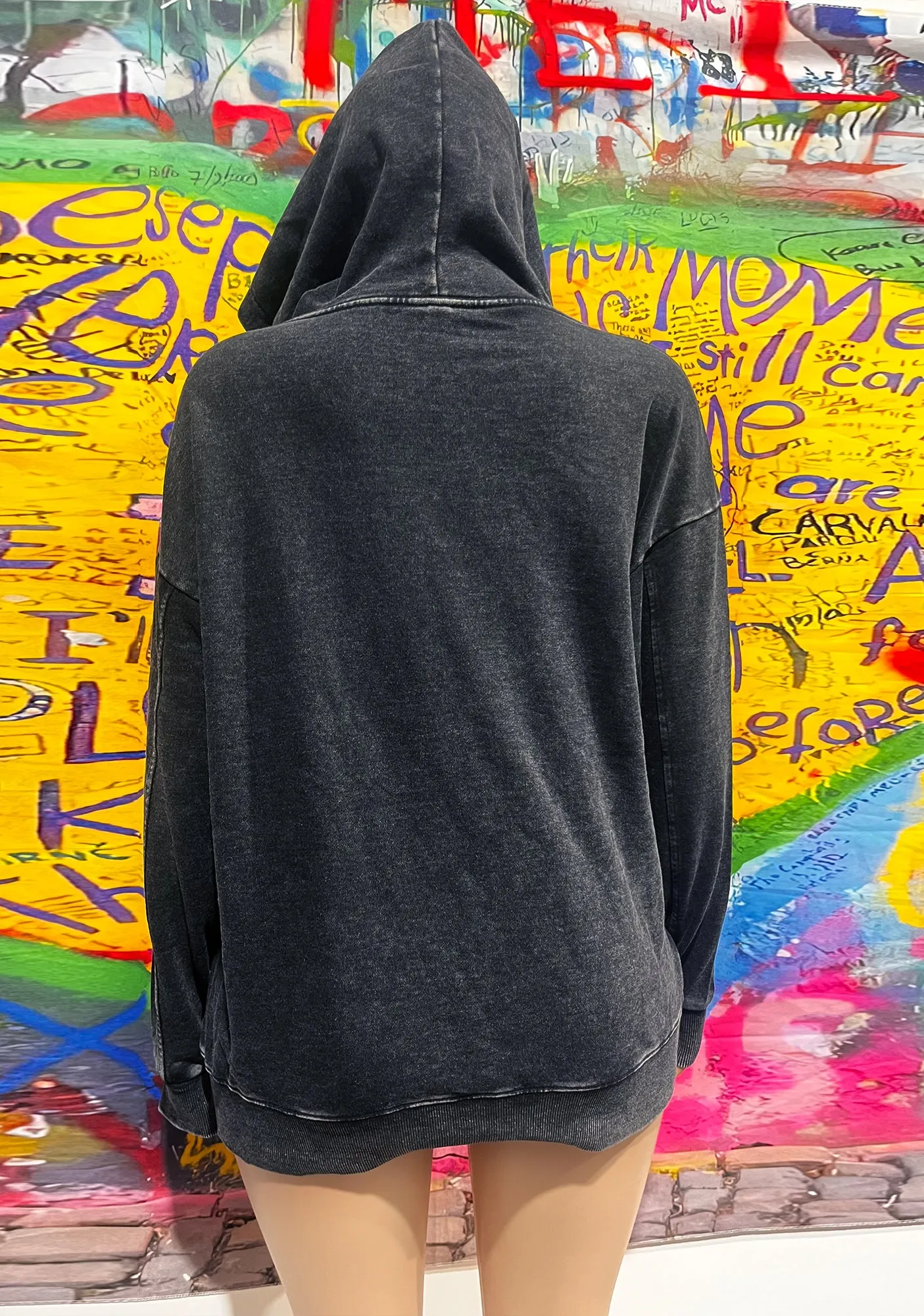 Christmas Pink Santa Y2K Washed Hoodie Cherrykitten